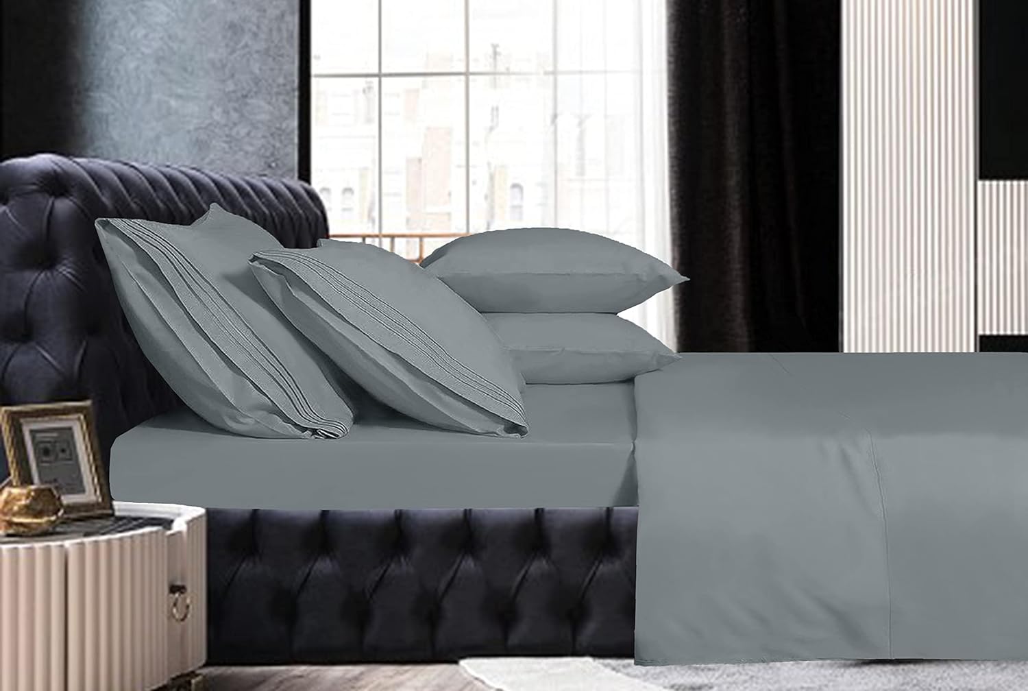 Mocassi Juego de sábanas tamaño individual, sábanas y fundas de almohada de hotel de lujo de 1800 Premier – Sábanas ultrasuaves, transpirables y
