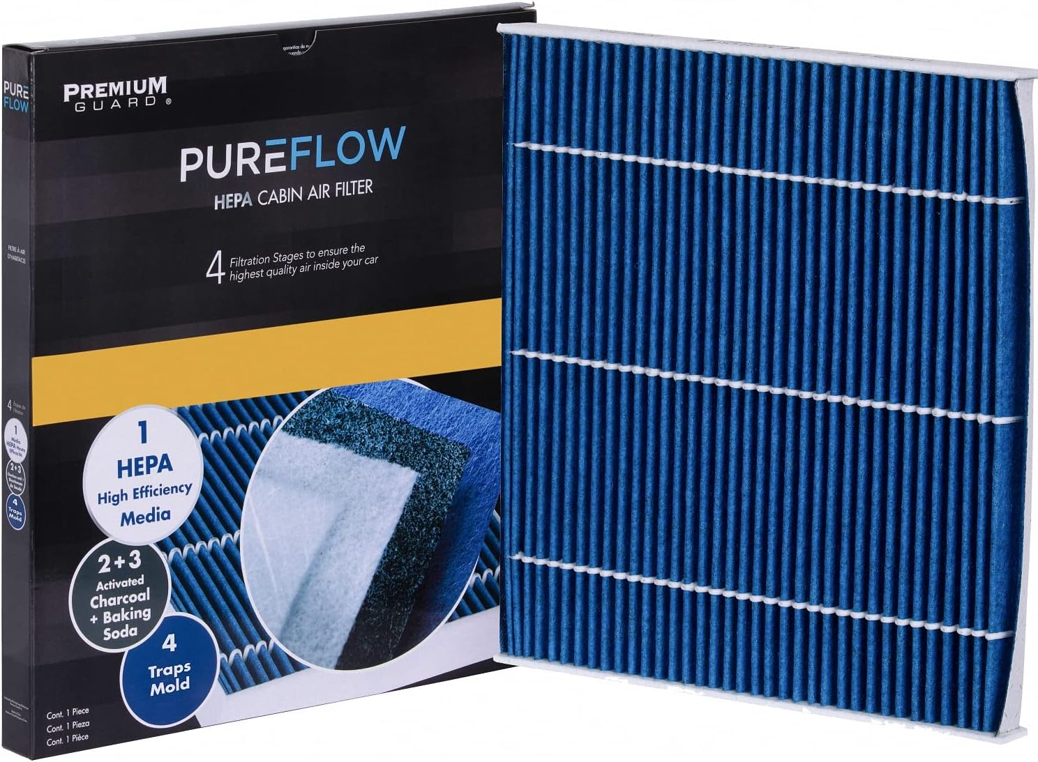 Filtro de aire de cabina PureFlow HEPA PC9977HX  Compatible con Jeep Cherokee 2020-14, Chrysler 200 2017-15