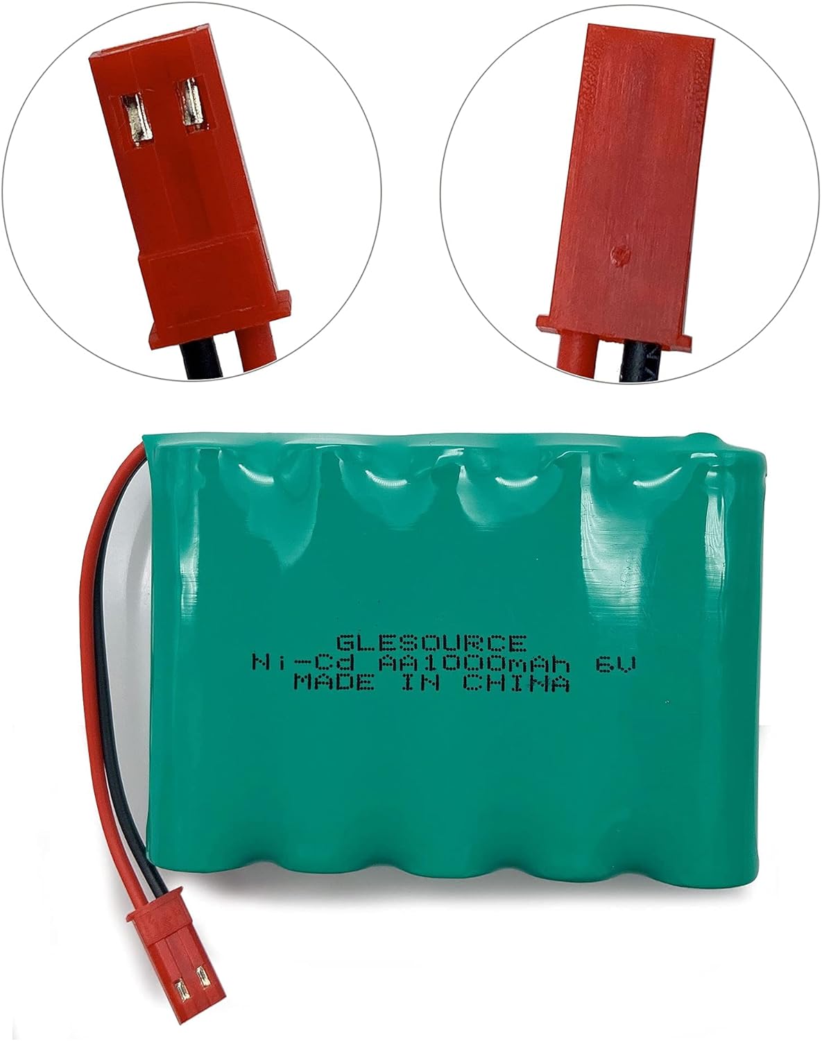 GLESOURCE Paquete de 2 baterías AA de 6 V 1000 mAh con enchufe JST y 2 cables de carga USB para la nueva excavadora Huina 540 Dump 520 RC y 510
