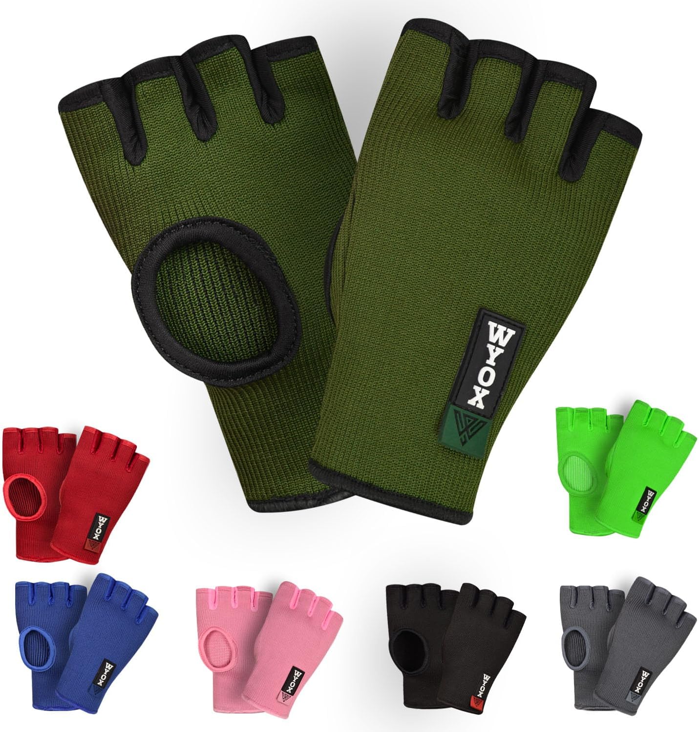 WYOX Vendas de mano de boxeo, guantes de MMA para hombres y mujeres, guantes de boxeo, envolturas de boxeo, kickboxing, compresión