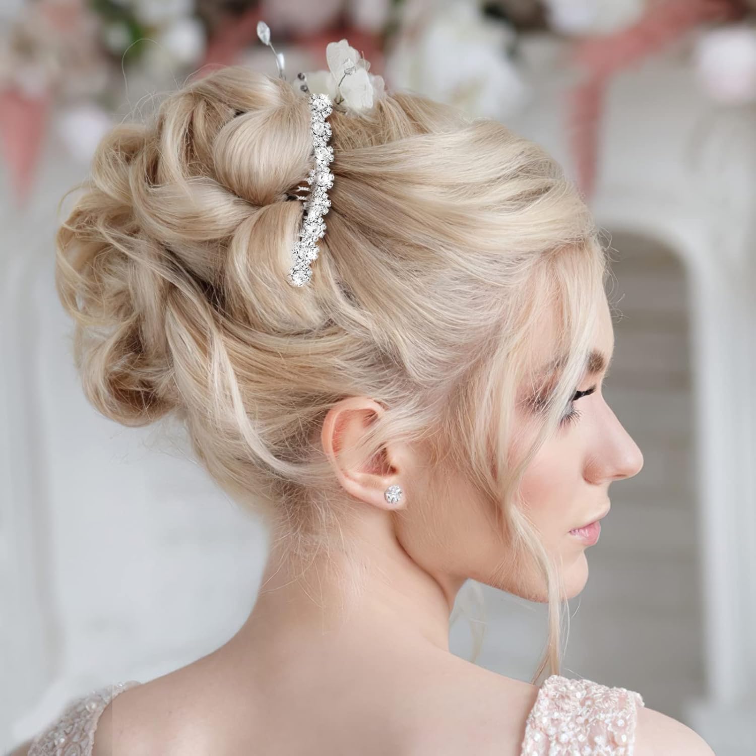 4 peines para el cabello con diamantes de imitación, piezas de pelo de boda, peine de pelo de novia, peine lateral, pinzas para el cabello,