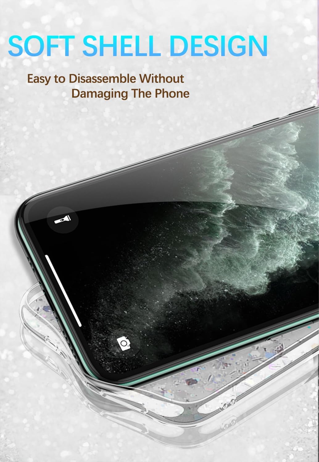 Funda compatible con Honor 90 con purpurina rosa transparente, Honor 90, funda para teléfono Honor 90, silicona transparente de TPU suave, para