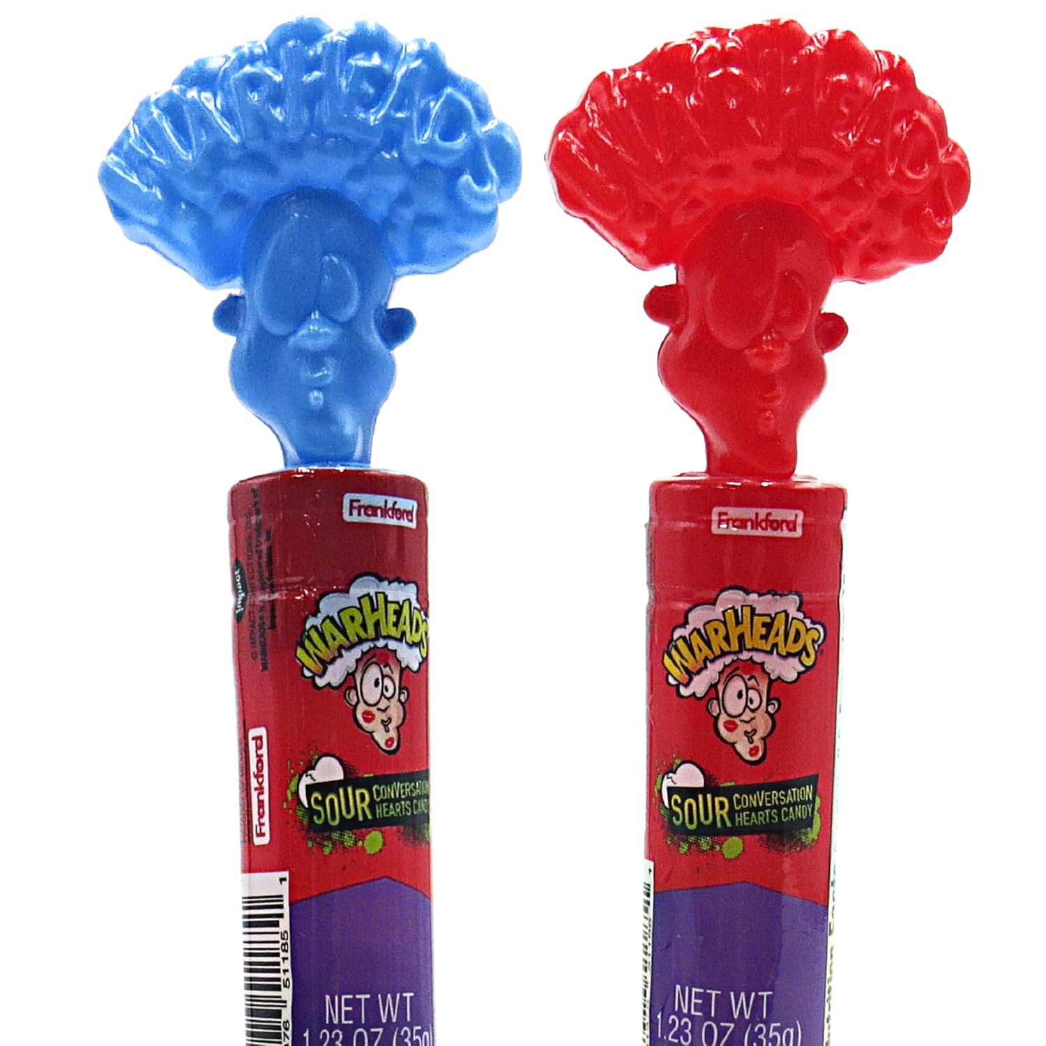 Warheads Sour Hard Candy Tubes, surtido de dulces con sabor a fruta en forma de corazón, rellenos de bolsas de golosinas para niños o niñas, paquete