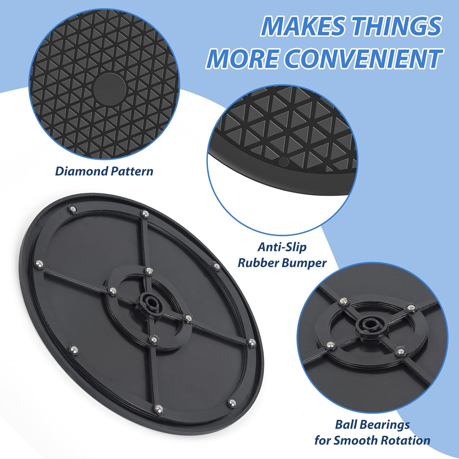 Soporte giratorio de alta resistencia de 10 pulgadas con rodamientos de bolas de acero  Lazy Susan tocadiscos para monitores de pantalla plana,