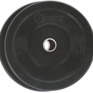 Body Sport 2 Rubber Olympic Bumper Plate Plate Set  Bumper Weight Plates  Set of Free Weights for Strength Training  Impact Absorbing Bumper Plates Body Sport 2 Rubber Olympic Bumper Plate Plate Set  Bumper Weight Plates  Set of Free Weights for Strength Training  Impact Absorbing Bumper Plates