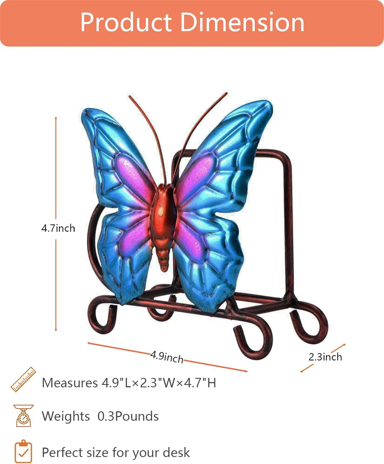 Servilletero de mariposa de metal vintage para encimera, servilletero de papel para toallas para el hogar y la cocina