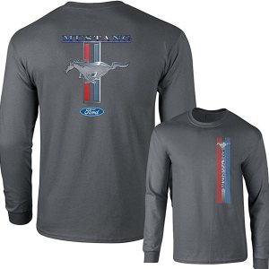 Ford Mustang Pony Racing Stripe 5.0 Muscle Shelby Camiseta de manga larga con estampado delantero y trasero Ford Mustang Pony Racing Stripe 5.0 Muscle Shelby Camiseta de manga larga con estampado delantero y trasero