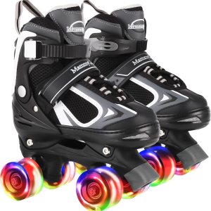 Nattork – Patines de ruedas para niños y niñas, 4 tamaños, patines ajustables con ruedas iluminadas, divertidos patines para niños pequeños, Nattork – Patines de ruedas para niños y niñas, 4 tamaños, patines ajustables con ruedas iluminadas, divertidos patines para niños pequeños,