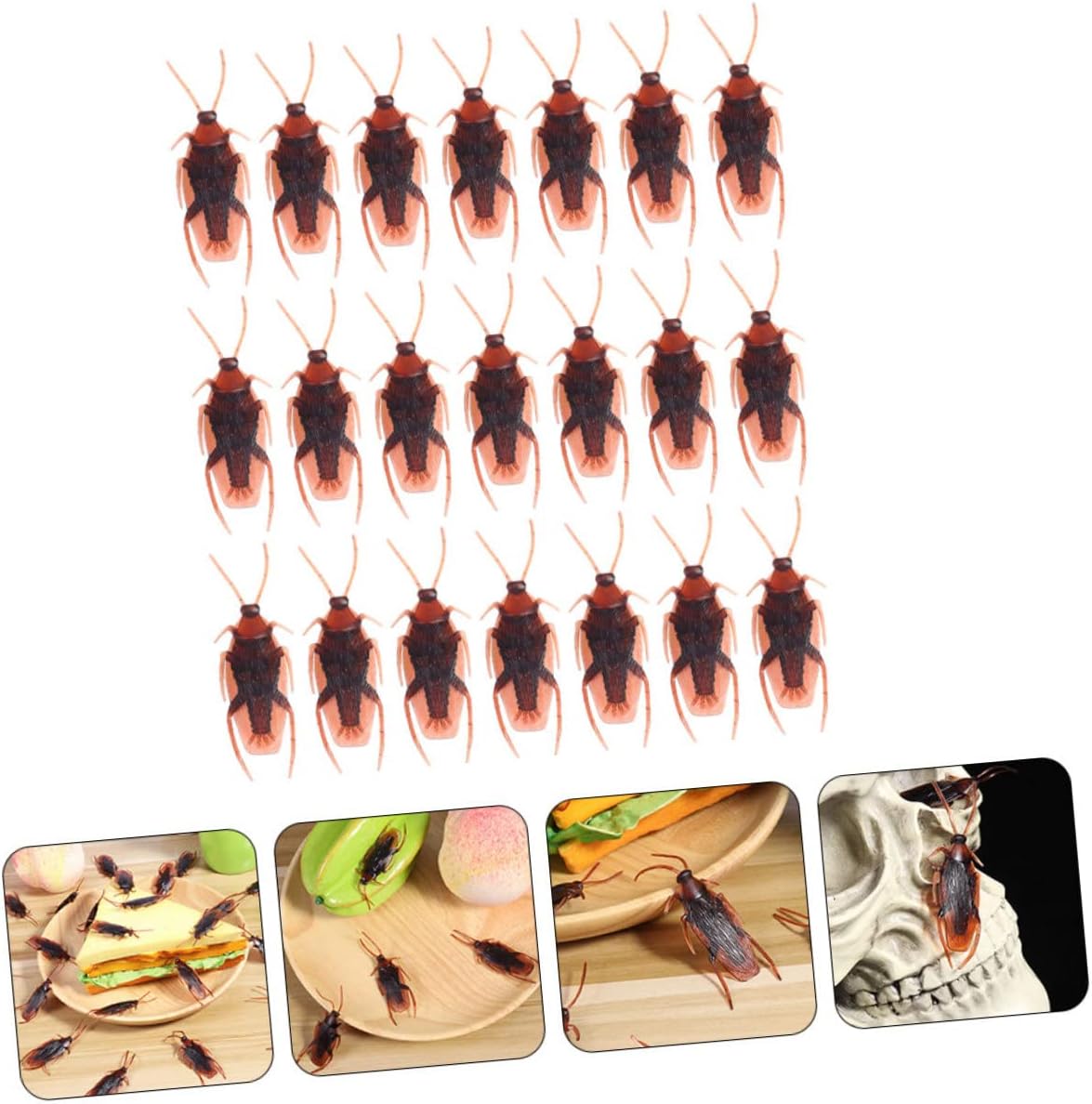 Totority 300 piezas de goma falsa simulación divertida broma insectos abril fools broma juguetes falsos regalo de cumpleaños modelos para adultos