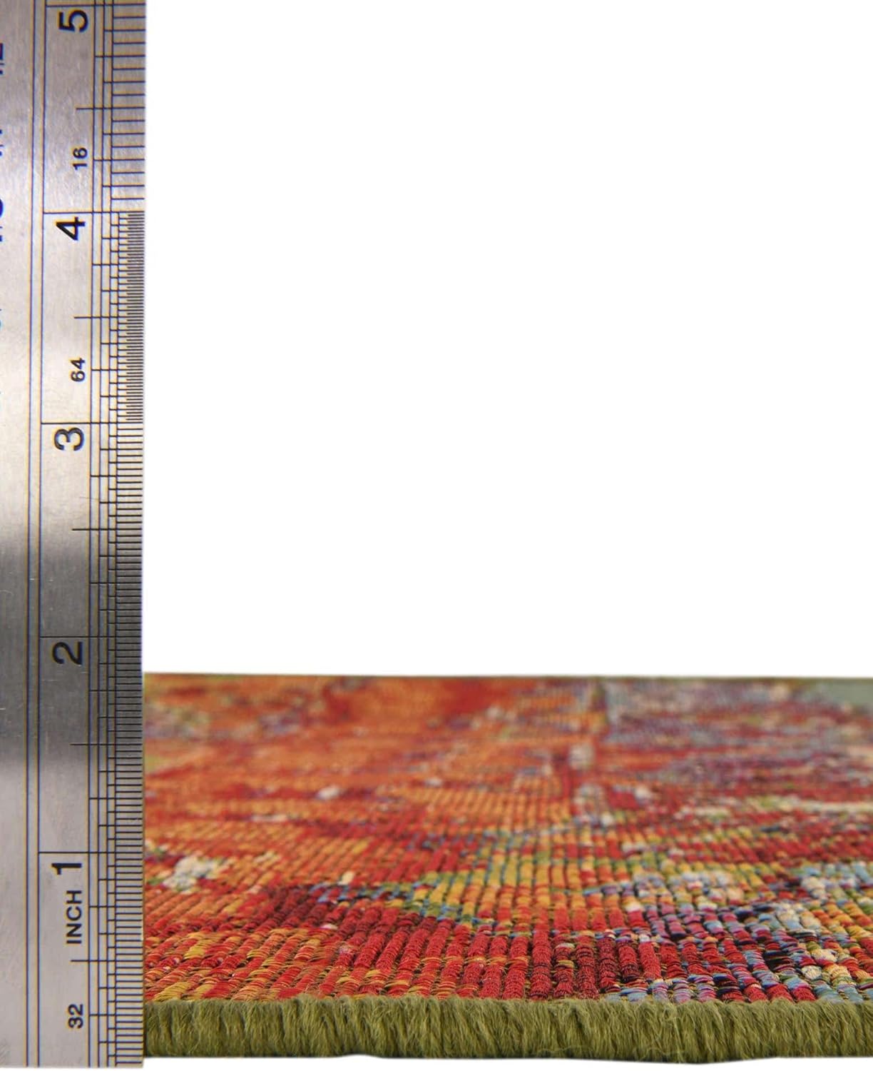 Unique Loom Outdoor Modern Collection – Alfombra de área arrugada (2 pies x 3 pies 11 pulgadas, multicolor, dorado)