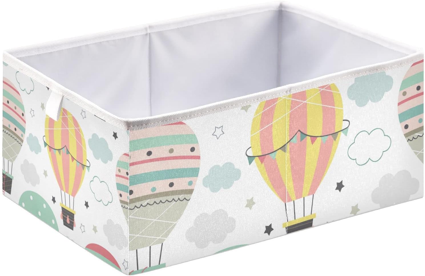 Cesta de almacenamiento de globos de aire caliente, plegable, plegable, para armario, ropa, juguetes, organizador para sala de estar y dormitorio