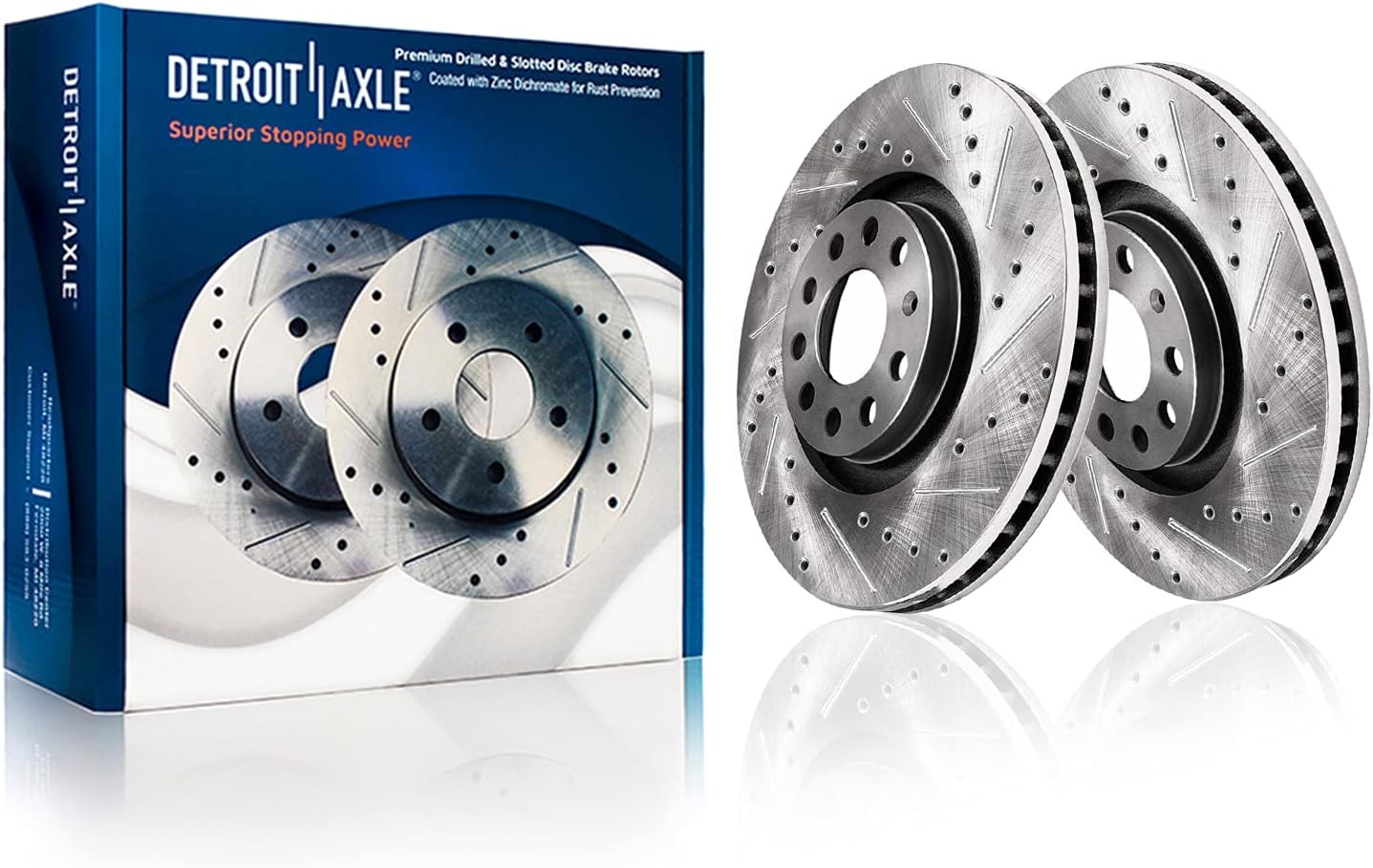 Detroit Axle – Kit de freno delantero para Volkswagen Jetta Passat Beetle EOS CC Audi A3 TT Quattro Rotores de freno perforados y ranurados y