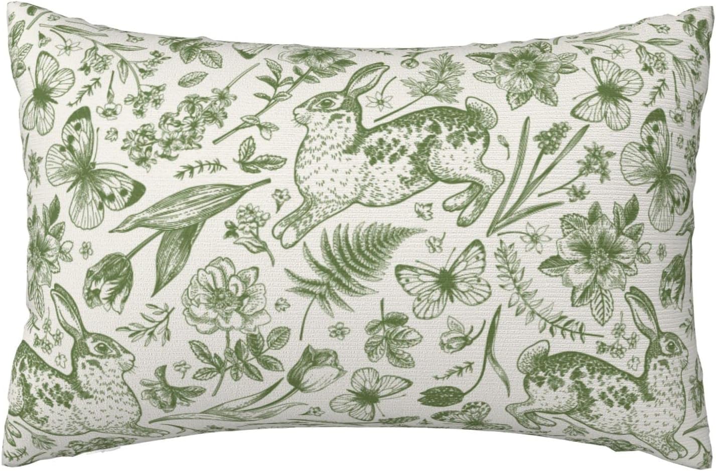 Funda de almohada verde, fundas de almohada florales, decoración de núcleo de cabaña, decoración de habitación Fairycore, decoración botánica,