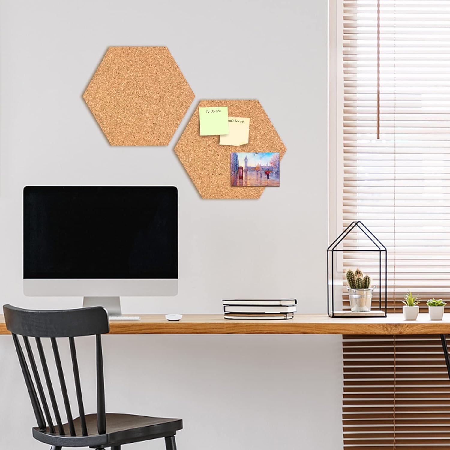 Tablero de anuncios de corcho hexagonal, tableros de corcho pequeños de 12 pulgada de grosor para paredes, azulejos de corcho autoadhesivos para