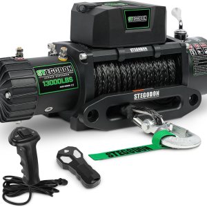 Cabrestante eléctrico de 13000 libras, cabrestante eléctrico impermeable de 12 V, cabrestante de cuerda sintética con control remoto inalámbrico de Cabrestante eléctrico de 13000 libras, cabrestante eléctrico impermeable de 12 V, cabrestante de cuerda sintética con control remoto inalámbrico de