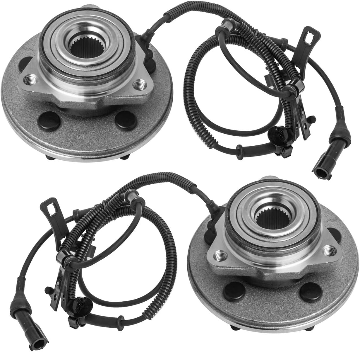 515078 x2 (par) Cojinete de rueda delantera y conjunto de cubo compatible con Ford Explorer Mercury Mountaineer 2006-2010 Explorer Sport Trac (exc.