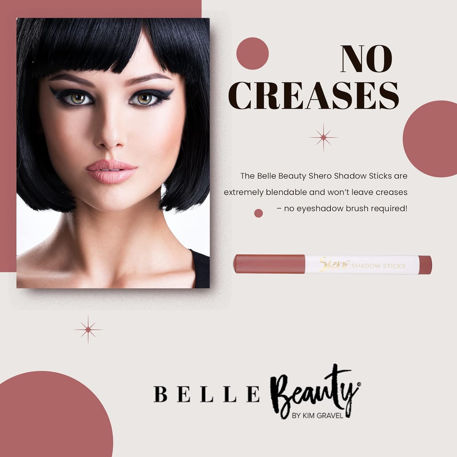 Belle Beauty by Kim Gravel Shero Shadow Stick – Sombra de ojos audaz para ojos impresionantes sin esfuerzo, champán