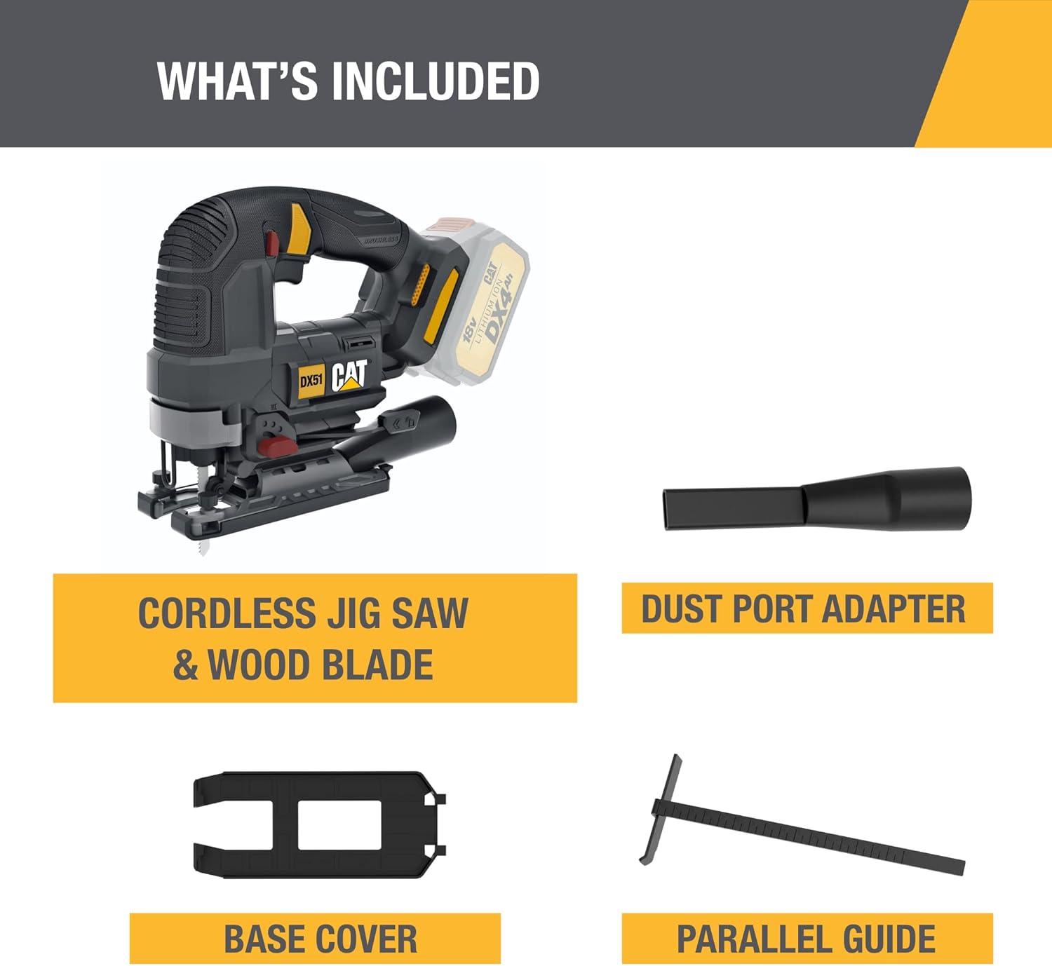 Cat 18V 1 PARA TODAS Sierra caladora inalámbrica con motor sin escobillas (solo herramienta) – DX51B