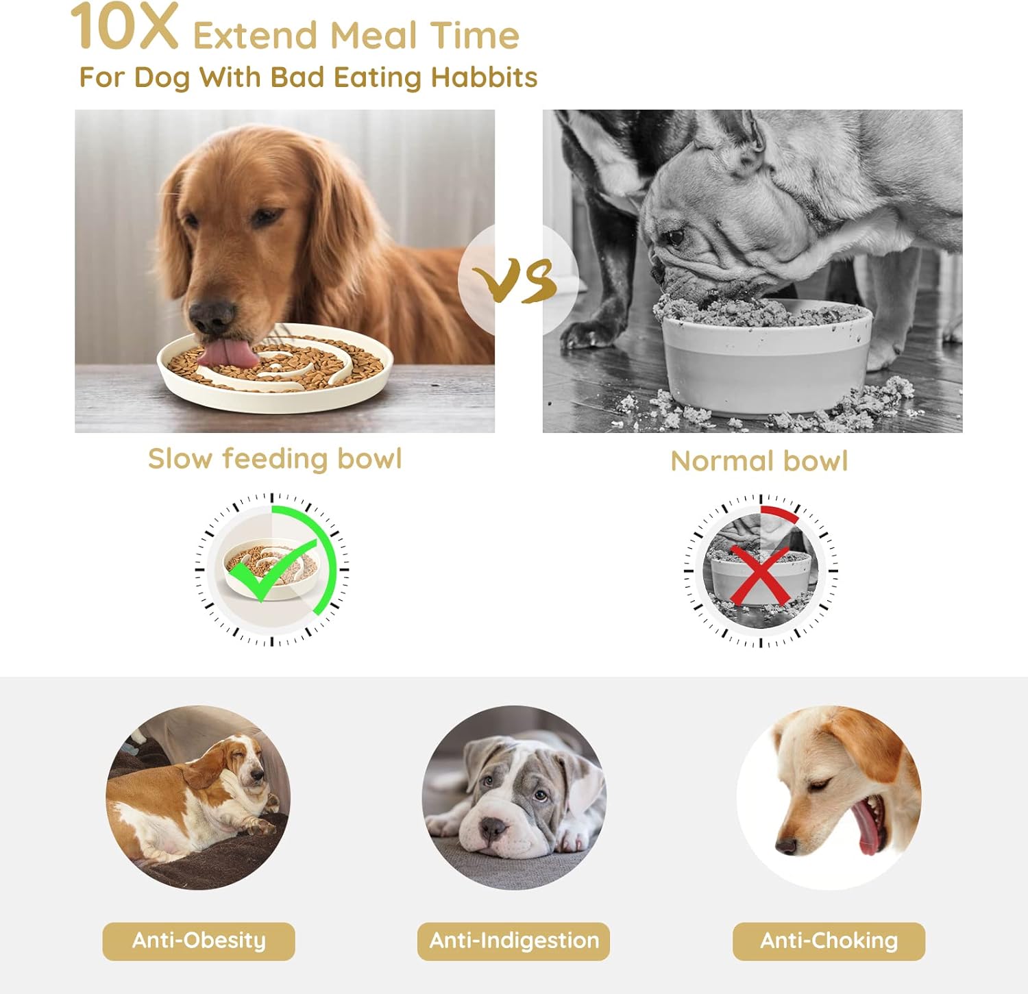 SPUNKYJUNKY Cuenco elevado de cerámica para perros de alimentación lenta para perros, cuenco elevado para ralentizar la alimentación para razas