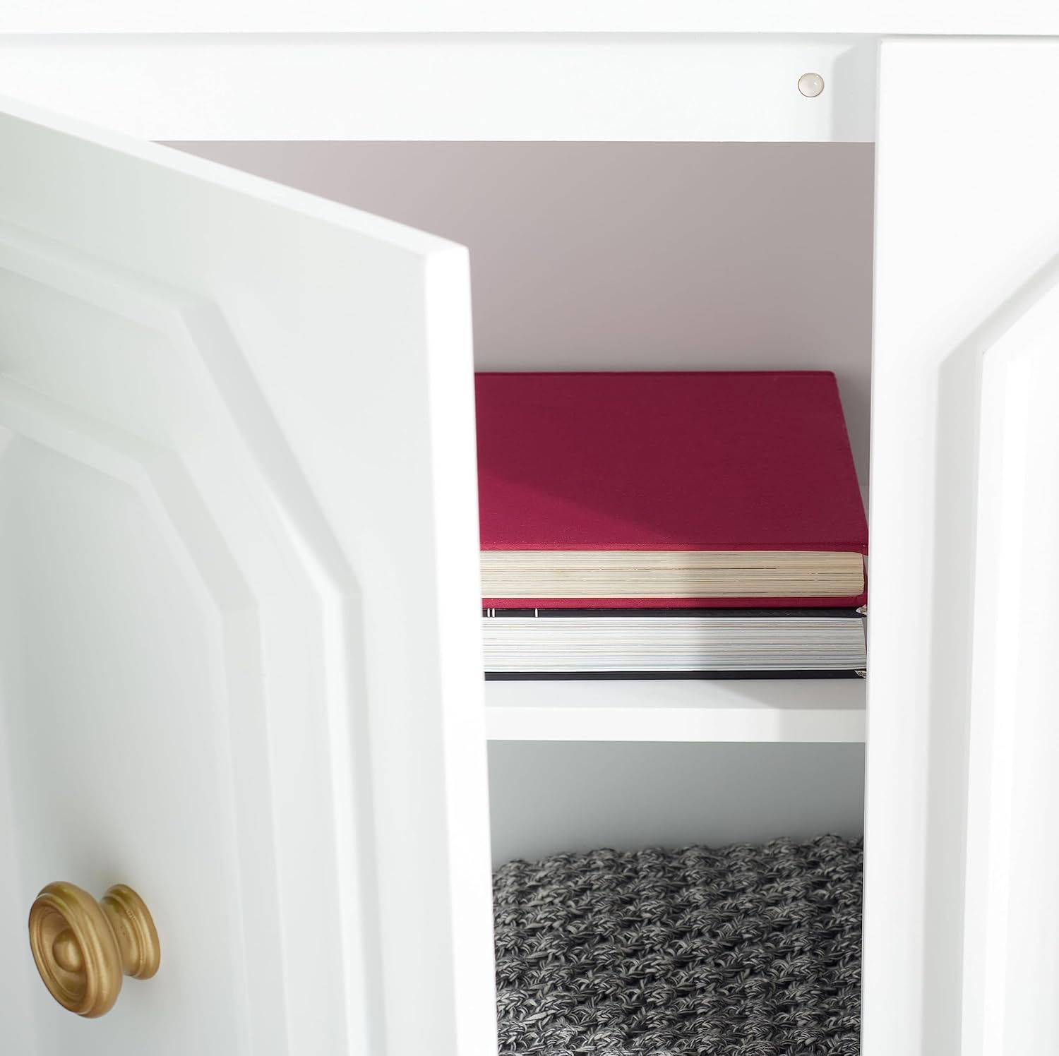 SAFAVIEH Home Collection Riya – Armario de almacenamiento contemporáneo de 2 puertas, color blanco