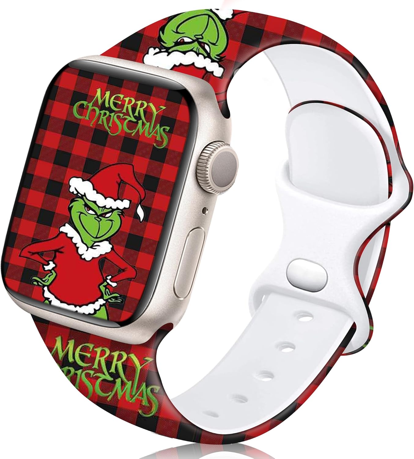 Bonitas correas de silicona suaves de Navidad compatibles con Apple Watch Series 9 8 SE 7 6 5 4 3 2 1 Ultra 2, correas iWatch para mujeres y