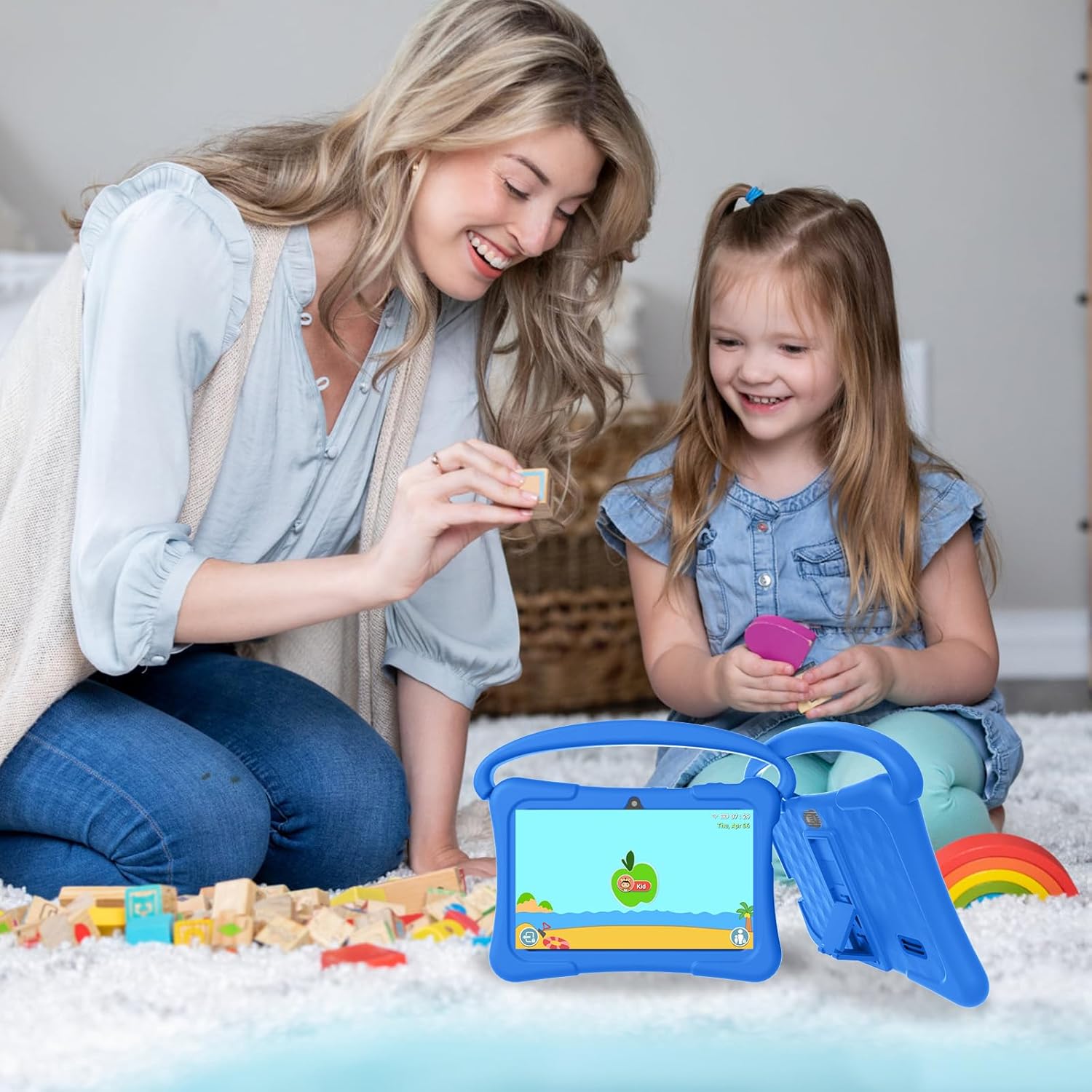 Tableta para niños, tableta Android de 7 pulgadas para niños, tableta de 32 GB para niños, tabletas para niños con Bluetooth, GMS, WiFi, control