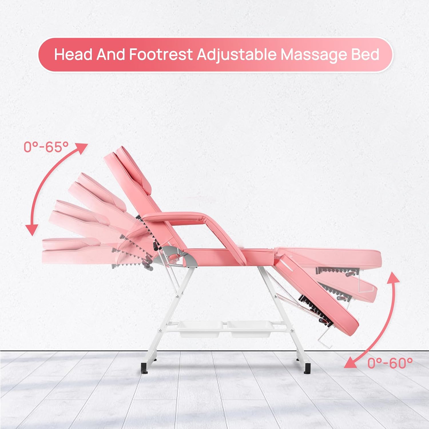 Silla facial para tatuaje, cama de masaje ajustable de 73 pulgadas para artista con taburete, cama facial para cliente, sillas de spa multiusos para