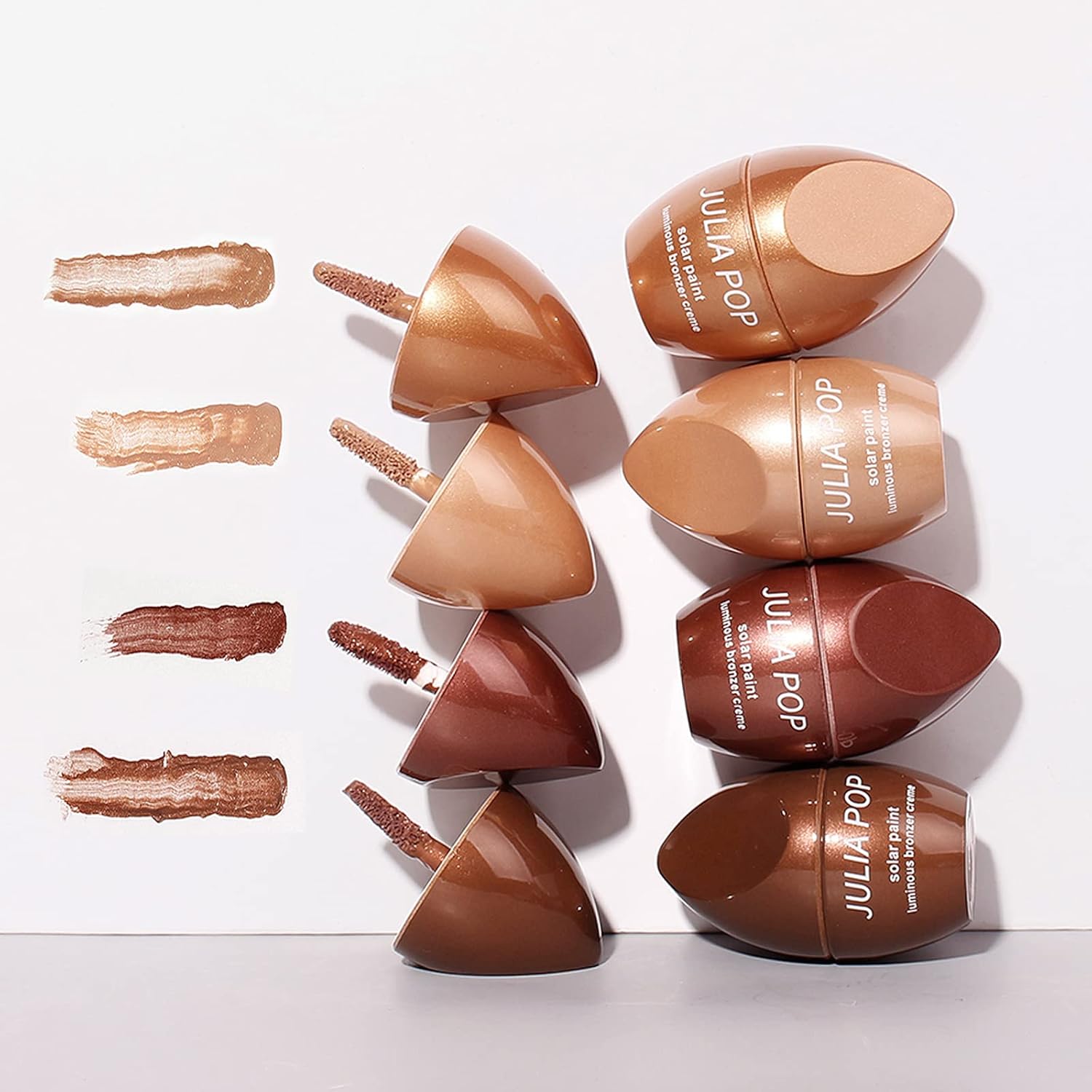 Crema bronceadora luminosa, líquido cosmético bronceador natural, crea líneas de contorno avanzadas, paleta facial de belleza para sombras laterales