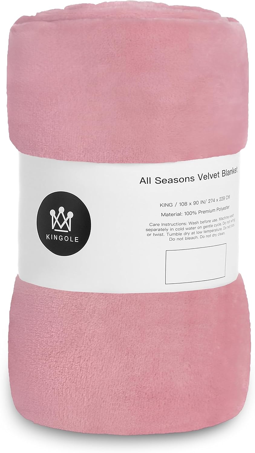 Kingole Manta de microfibra de franela afelpada. Suntuosa. Peso ligero. Acogedora. Para la cama o el sillón. Supersuave y cálida, en colores lisos.