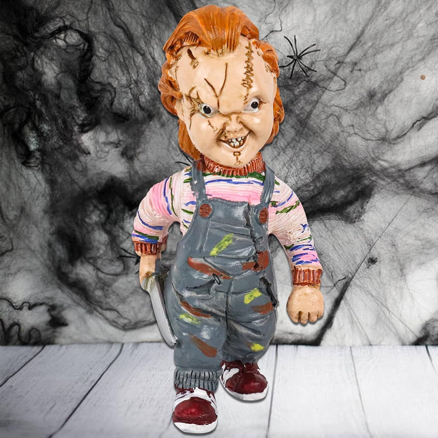 Decoración de gnomos de jardín de película de terror, estatua de Michael Myers, figuras de gnomos de terror para exteriores, Freddy Jason Scream