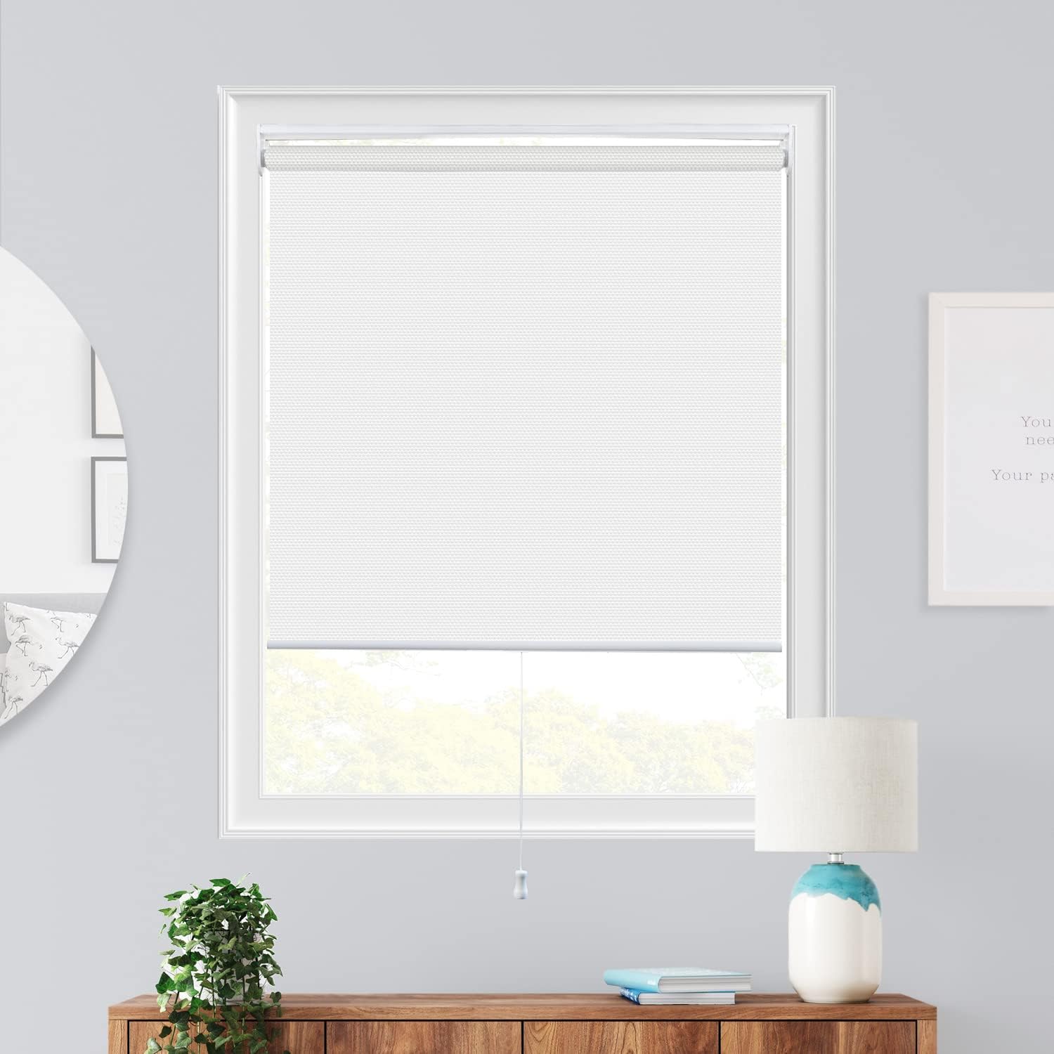 CHICOLOGY – Persianas enrollables, sin cordón, para el hogar, accesorio de ventana, persianas de puerta, con filtración de luz, 33 x 72 pulgadas
