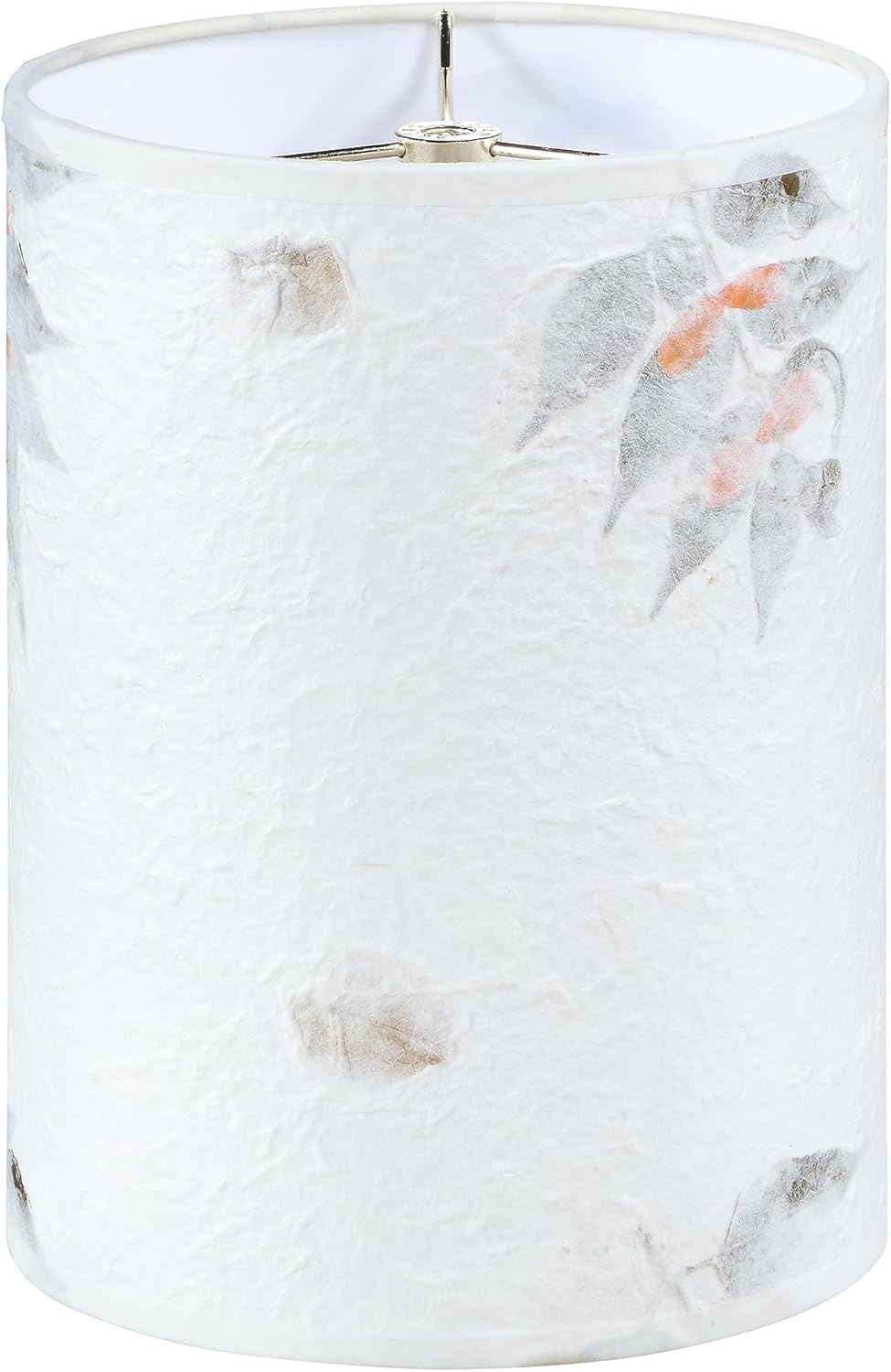 Aspen Creative 31317 Pantalla de lámpara de construcción de araña con forma de tambor en papel de pétalos blanco hueso, (8 x 8 x 11 pulgadas)