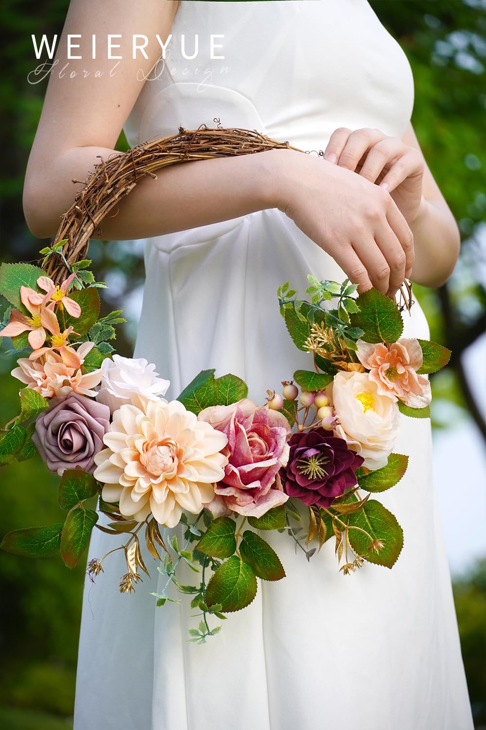 WEIERYUE Juego de flores artificiales de seda para centros de mesa, decoración de pasteles, ramos de boda, boutonnieres, decoración del hogar (pasta