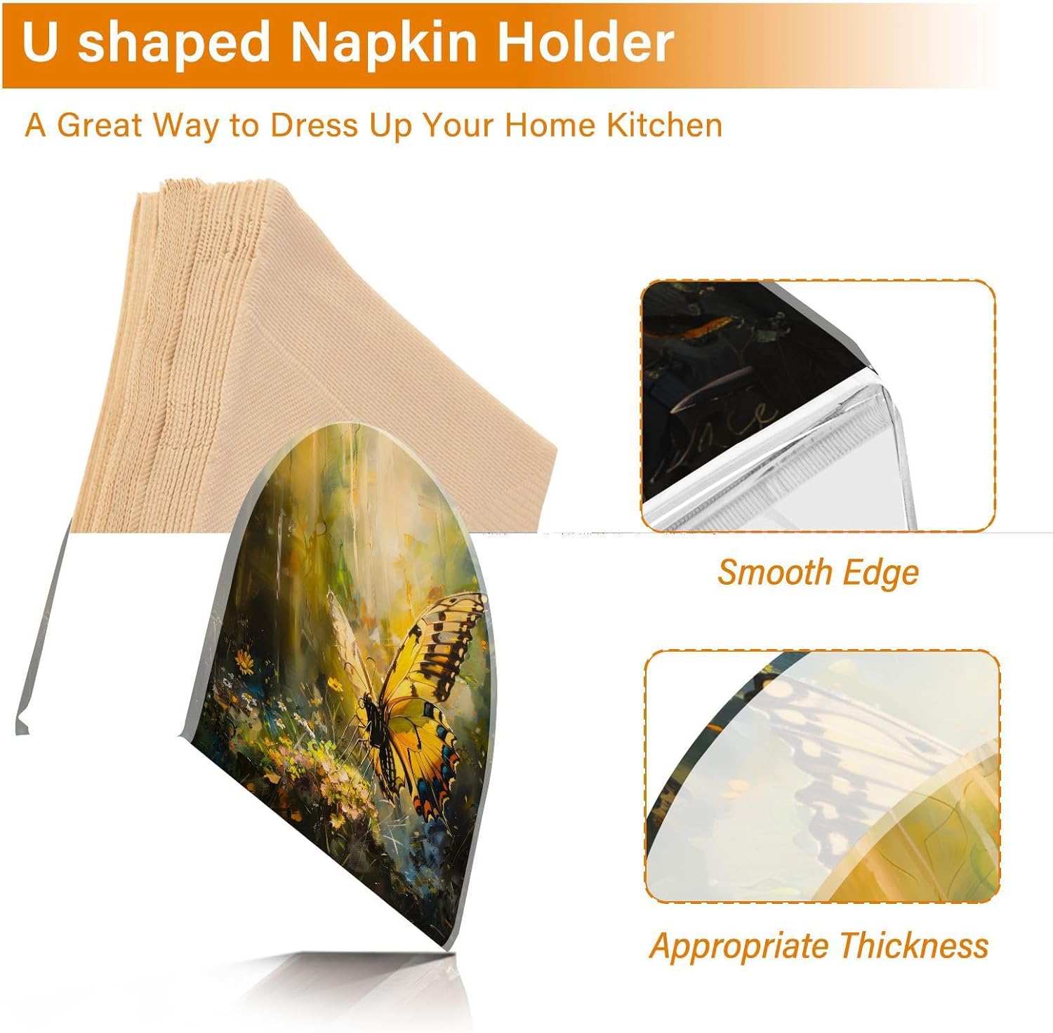 Acrylic Napkin Holder – PaperTowel Holder in Clear – Modern Decorative Guest Napkin Holder for Home Kitchen Dining Party Tables Restaurant