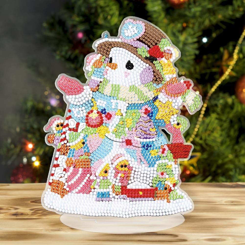 Orgone Kits de pintura de diamantes 5D para Navidad, muñeco de nieve de Navidad, adorno de mesa, bordado de diamantes de imitación, pintura de mesa,