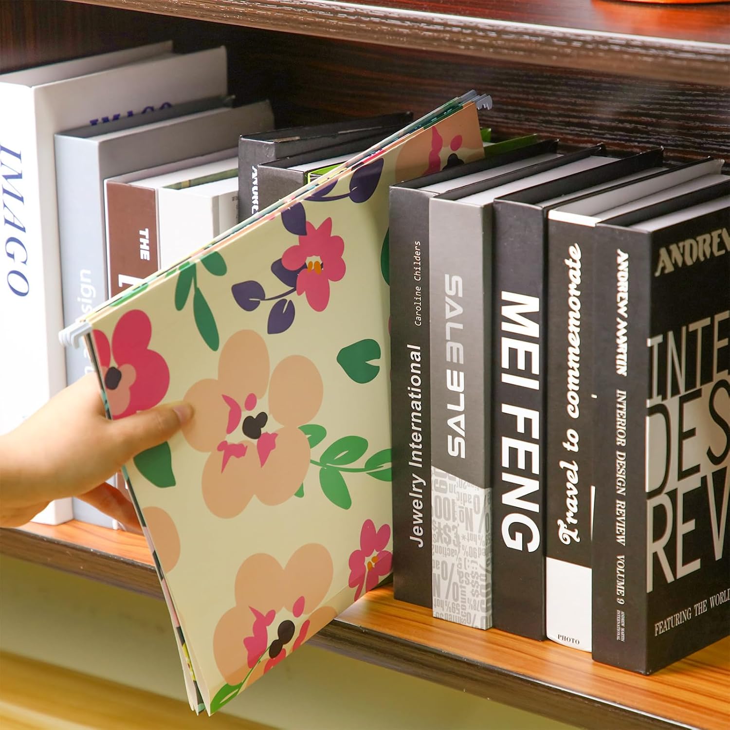 20 carpetas decorativas colgantes tamaño carta, bonitas carpetas de archivos de diseño, carpetas de archivos florales, organizador de carpetas de