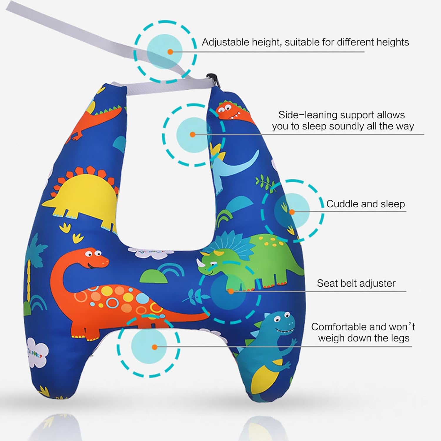 En forma de H – Soporte para la cabeza del coche para niños, almohada de viaje para dormir en el automóvil para dormir largos viajes almohadas para