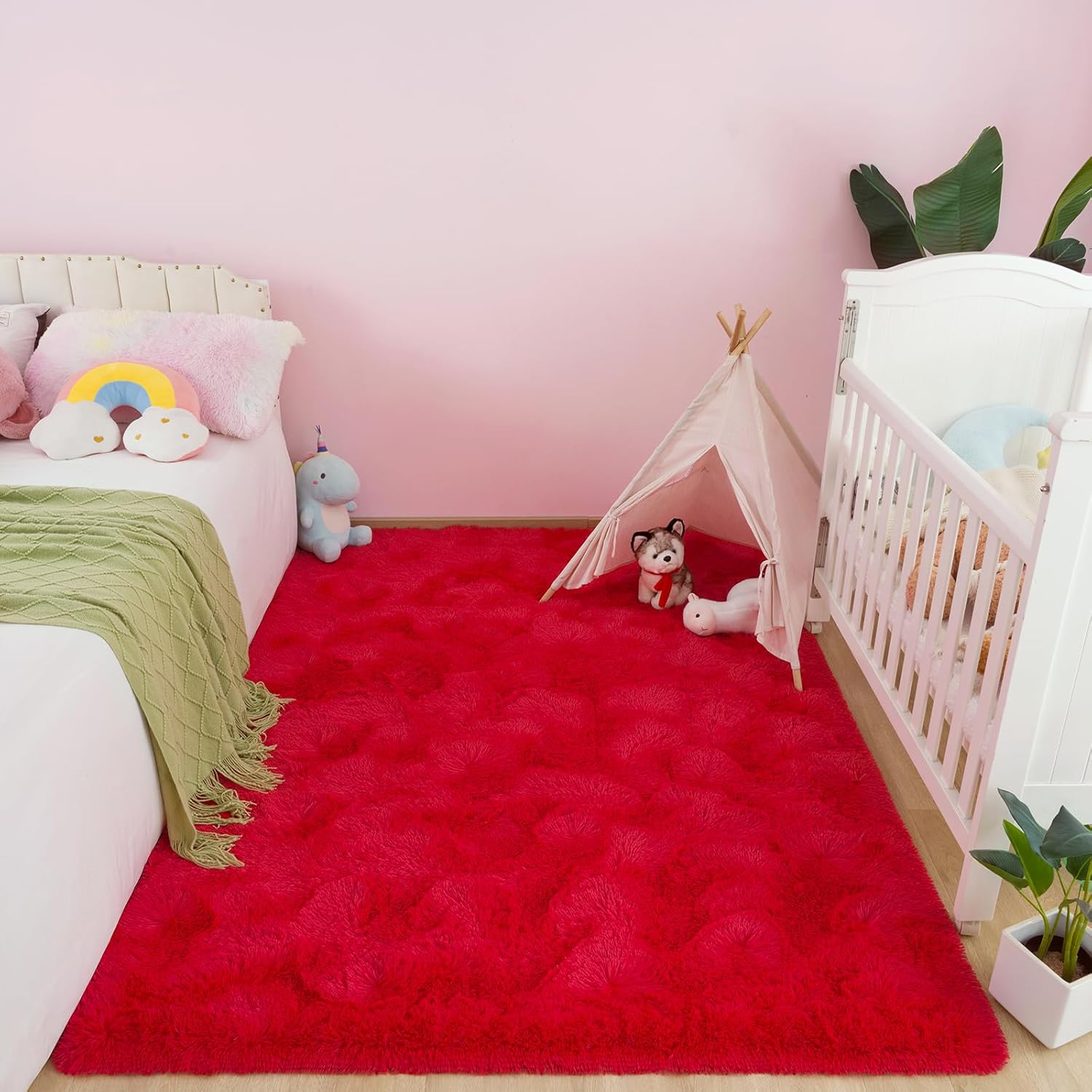 AROGAN – Alfombra suave y esponjosa moderna para dormitorio, sala de estar, lindas y cómodas para habitación de bebé, hecha de terciopelo de lujo,
