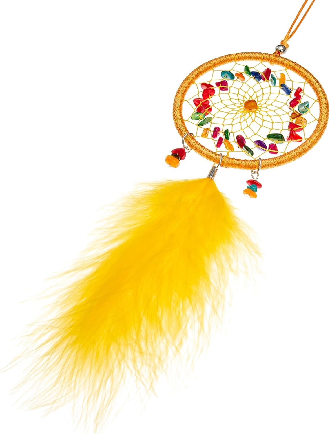 Mini atrapasueños  Plumas de pavo amarillo prímula, atrapasueños pequeños hechos a mano para dormitorio, atrapasueños para niñas, atrapasueños para