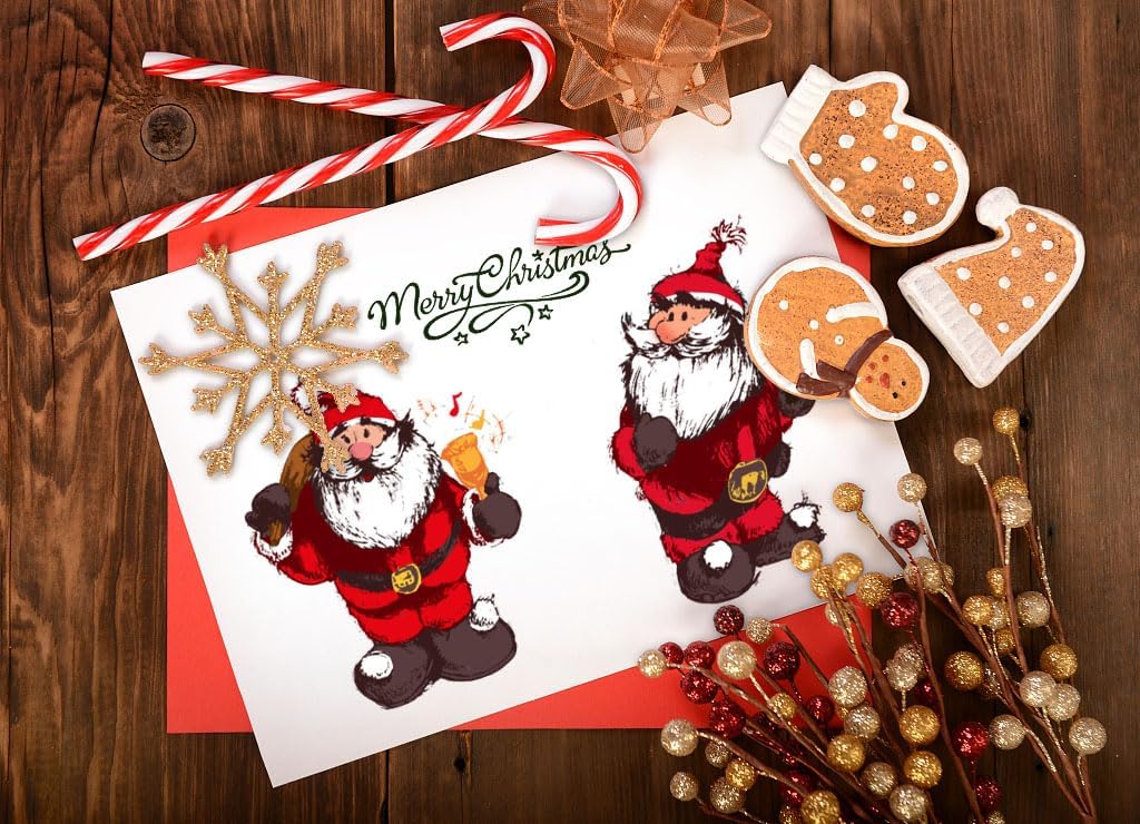 Sellos transparentes de Papá Noel para hacer tarjetas y decoraciones de álbumes de fotos, sellos de regalo de Navidad, sellos de silicona