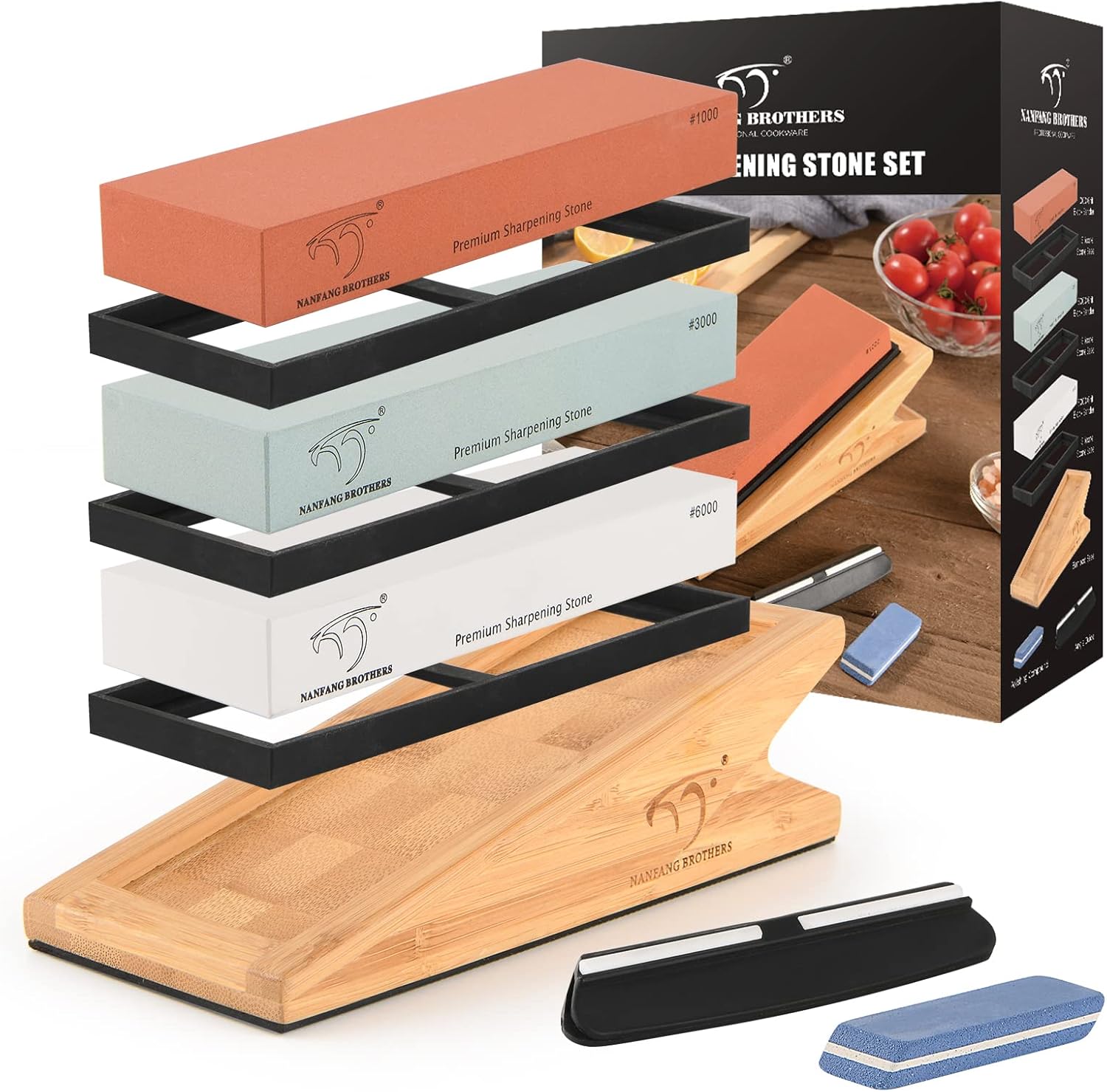 NB-MDS007-new NANFANG BROTHERS Sharpening Stone, kit profesional de afilado de cuchillos de piedra de afilar, piedra de afilar de grano 1000