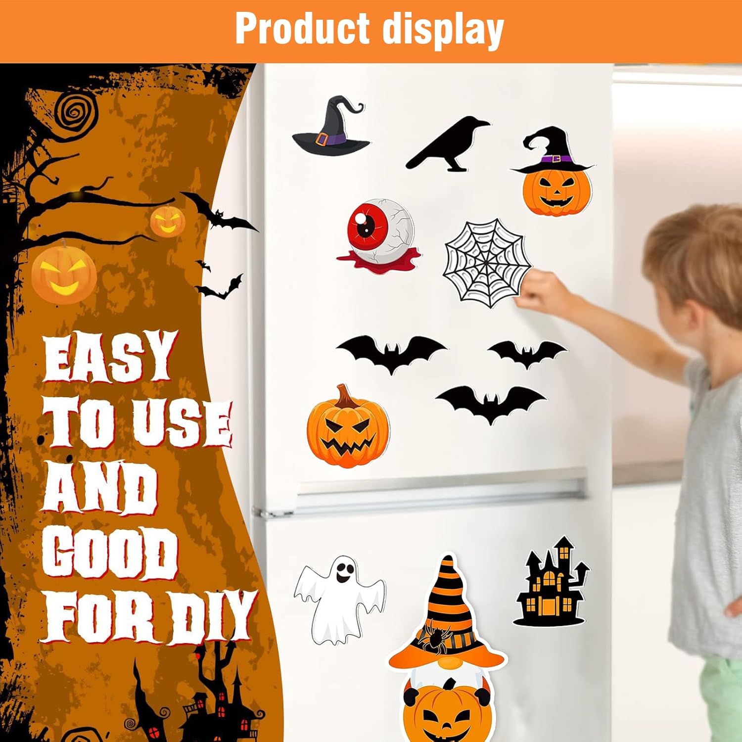 Paquete de 25 calcomanías de gnomo de Halloween, calcomanías de decoración de refrigerador de calabaza para automóvil, puerta de garaje, Halloween,