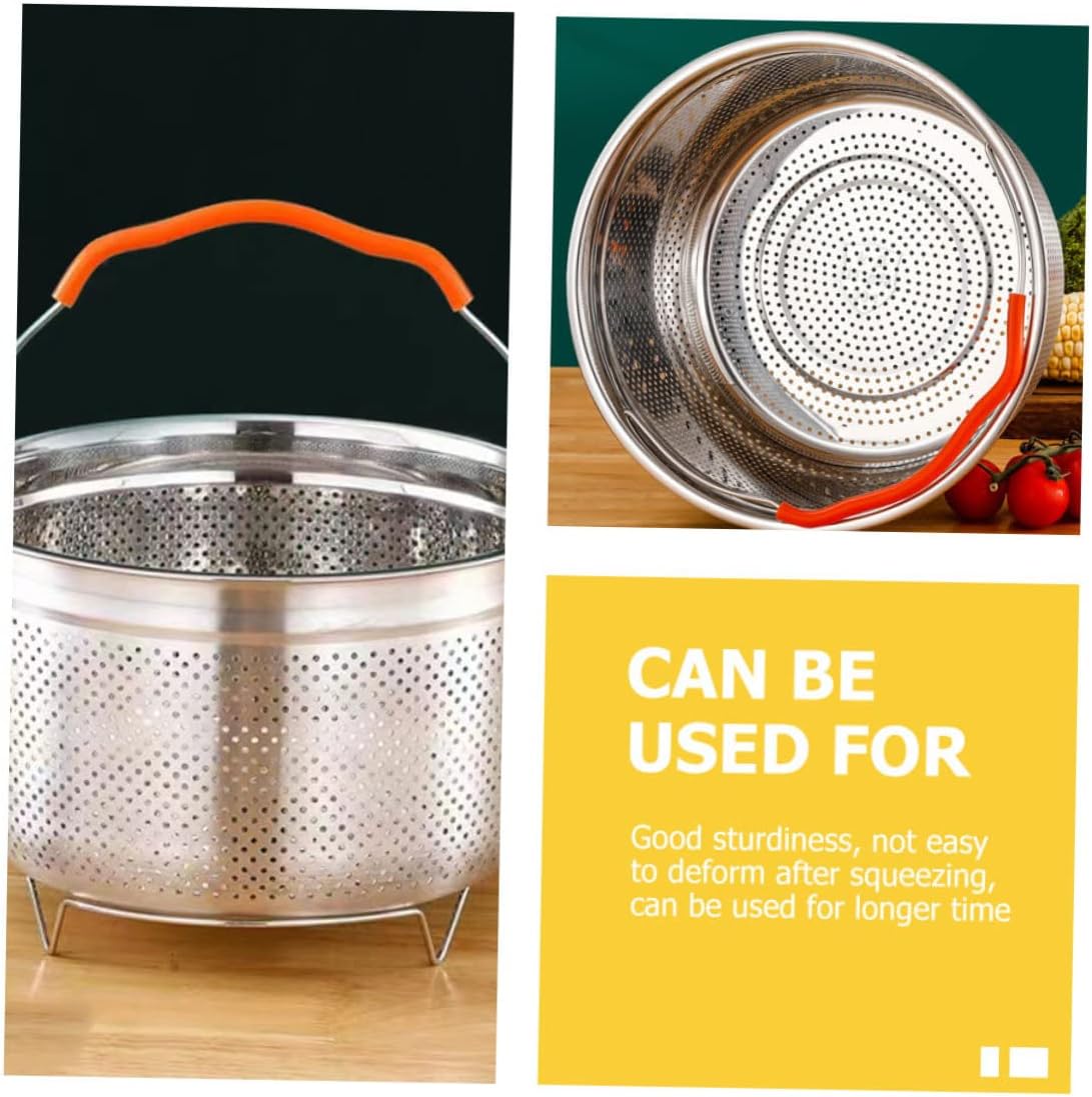 HOMSFOU Vaporizador de arroz de acero inoxidable para verduras, cesta de vapor, estantes de vapor, para bolas de masa, colador de metal, ensalada,