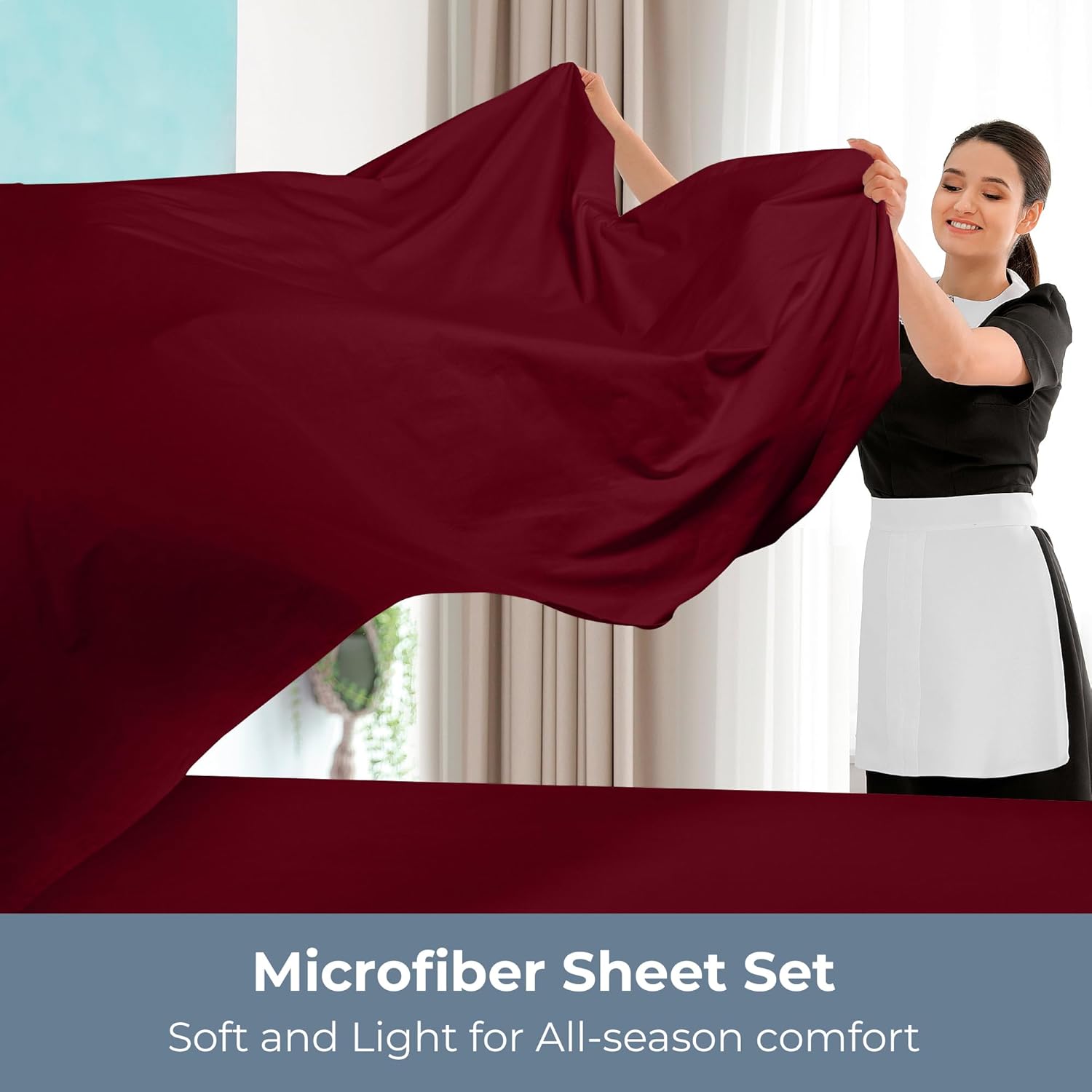 ROYALE LINENS – Sábanas California King de 4 piezas – Ropa de cama de microfibra cepillada 1800 – 1 sábana bajera, 1 sábana encimera, 2 fundas de