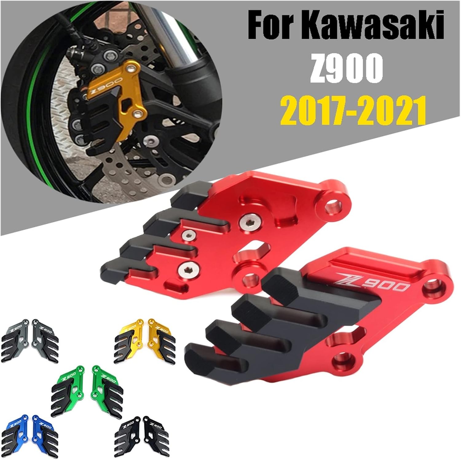 TENREV LCCDZ Motorcycle Front Brake Caliper Guard Protector Decorative Cover Compatible with Kawasaki Z900 Z 900 2017 2018 2019 2020 2021