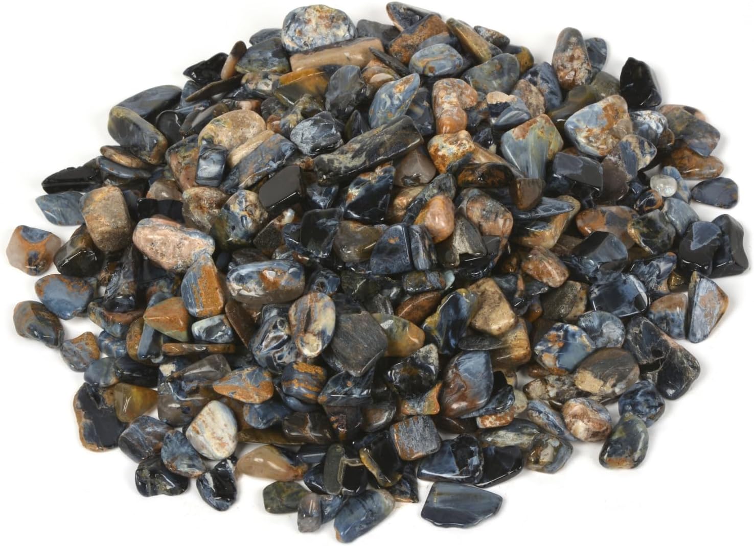 Justinstones Pietersita – Adornos de cristal de piedra pulida triturada, 3.53 oz
