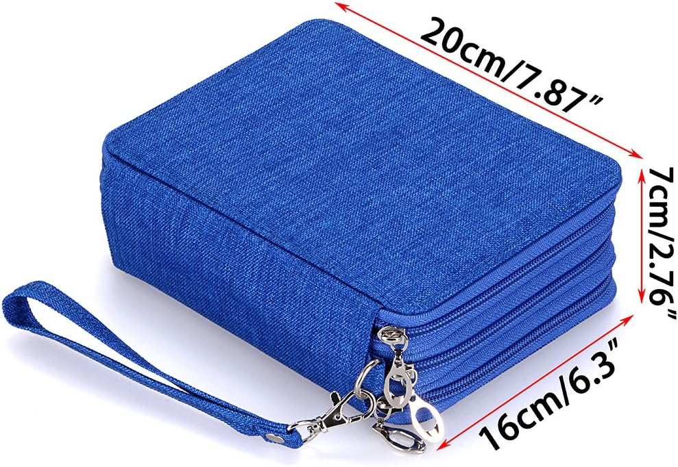 BTSKY Estuche de lona con cremallera, 72 ranuras, prácticos soportes para lápices de acuarela Prismacolor, lápices de colores Crayola, lápices Marco