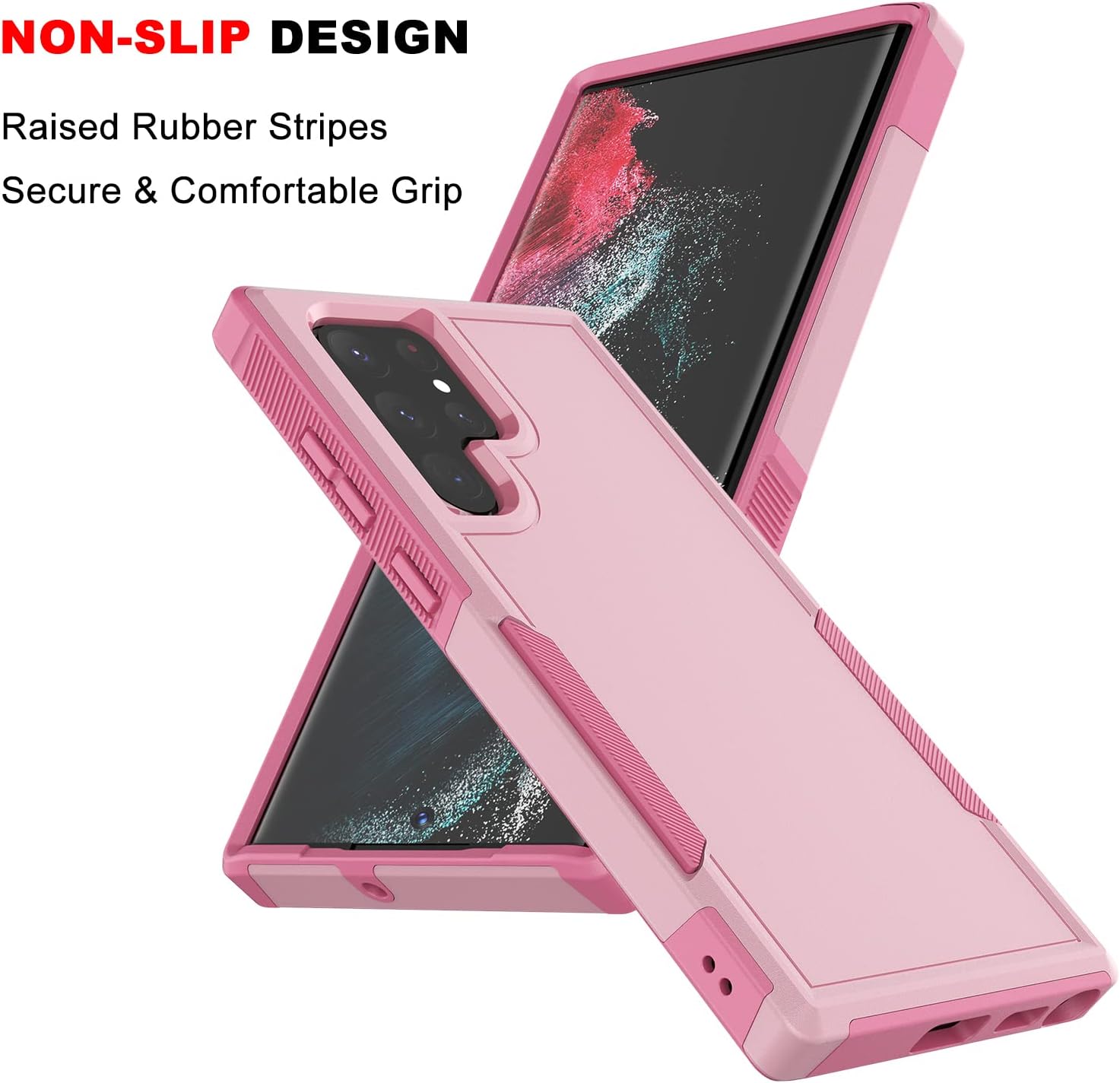 Funda para Galaxy S22 Ultra, protección contra caídas, doble capa híbrida de plástico duro + funda de goma de silicona suave para Samsung Galaxy S22