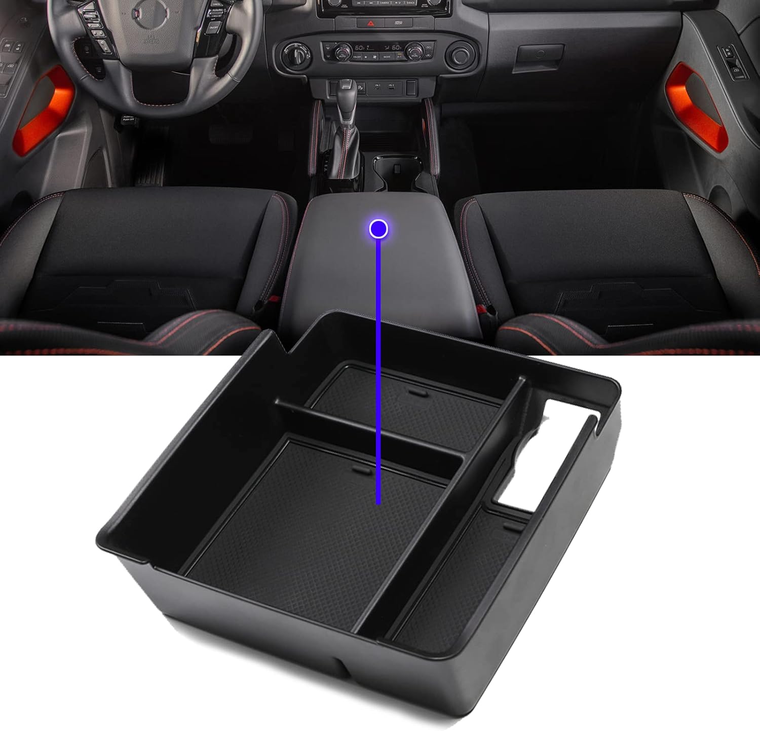 Bandeja organizadora de consola central Frontier 2024 para Nissan Frontier 2022 2023 2024, bandeja de consola central, reposabrazos central, caja de