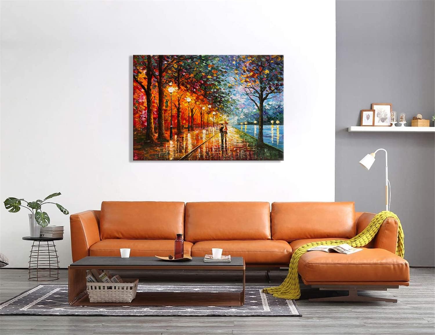 Alenoss Pinturas abstractas en lienzo 3D modernas al óleo sobre lienzo de 28 x 40 pulgadas, arte de pared colorido contemporáneo para parejas, arte